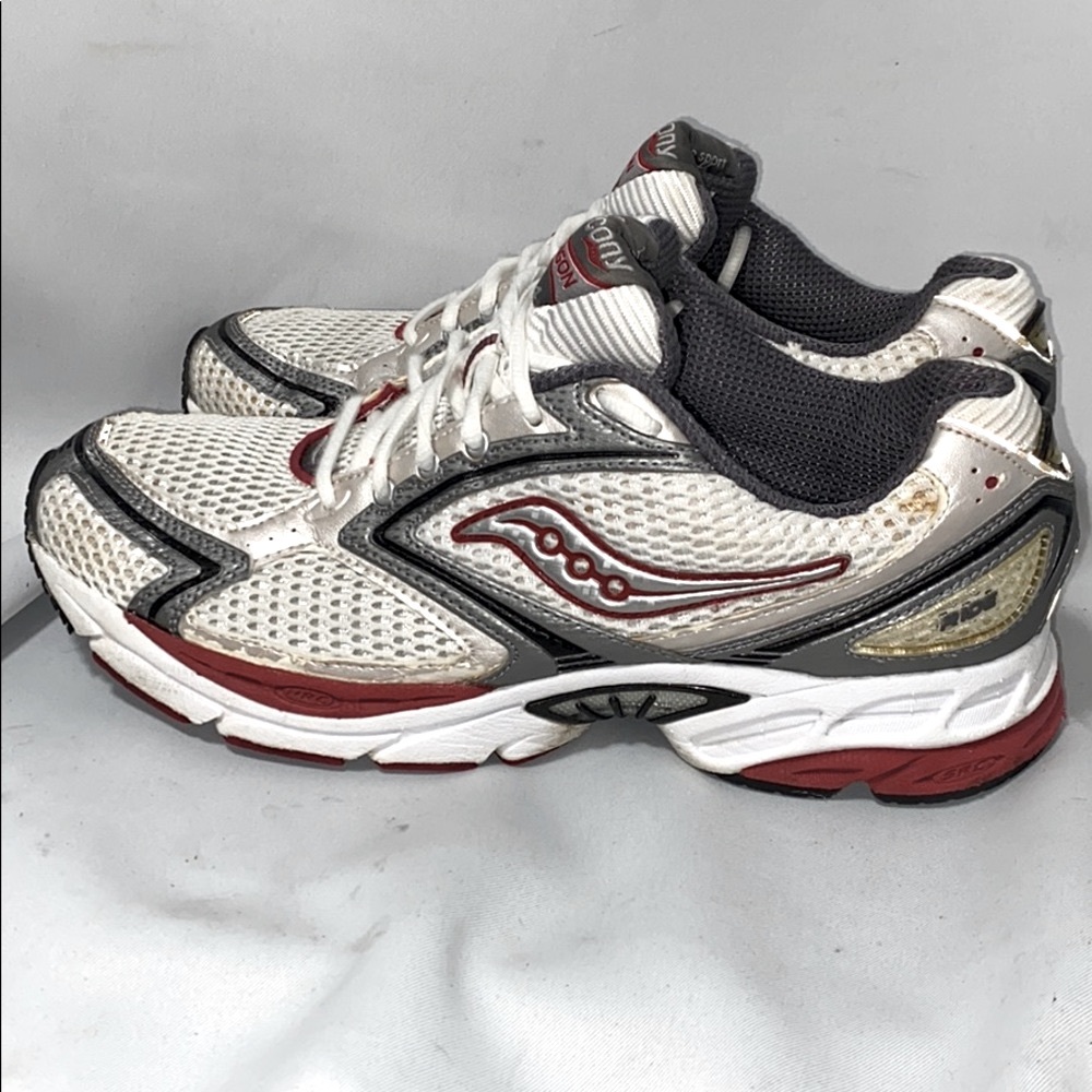 Saucony Trigon 4 Running Shoes White Gray Red